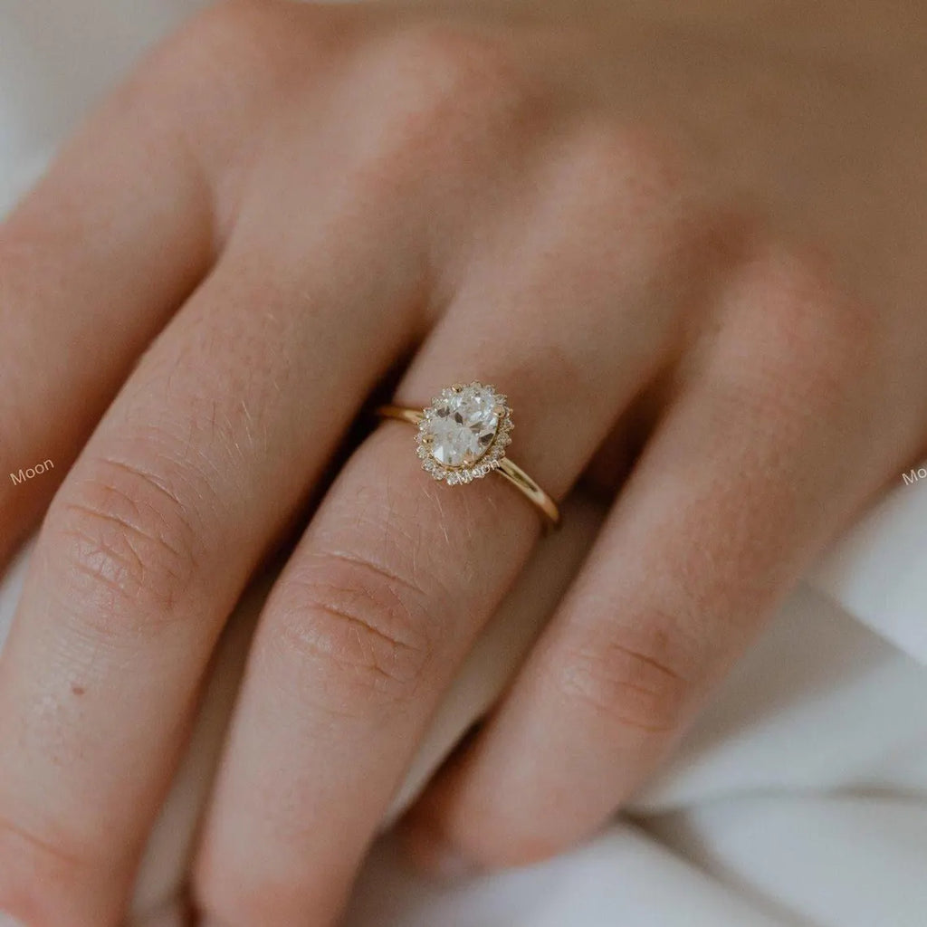 2.5 Ct Oval Cut Moissanite Engagement Ring, Delicate Diamond Solitaire Ring