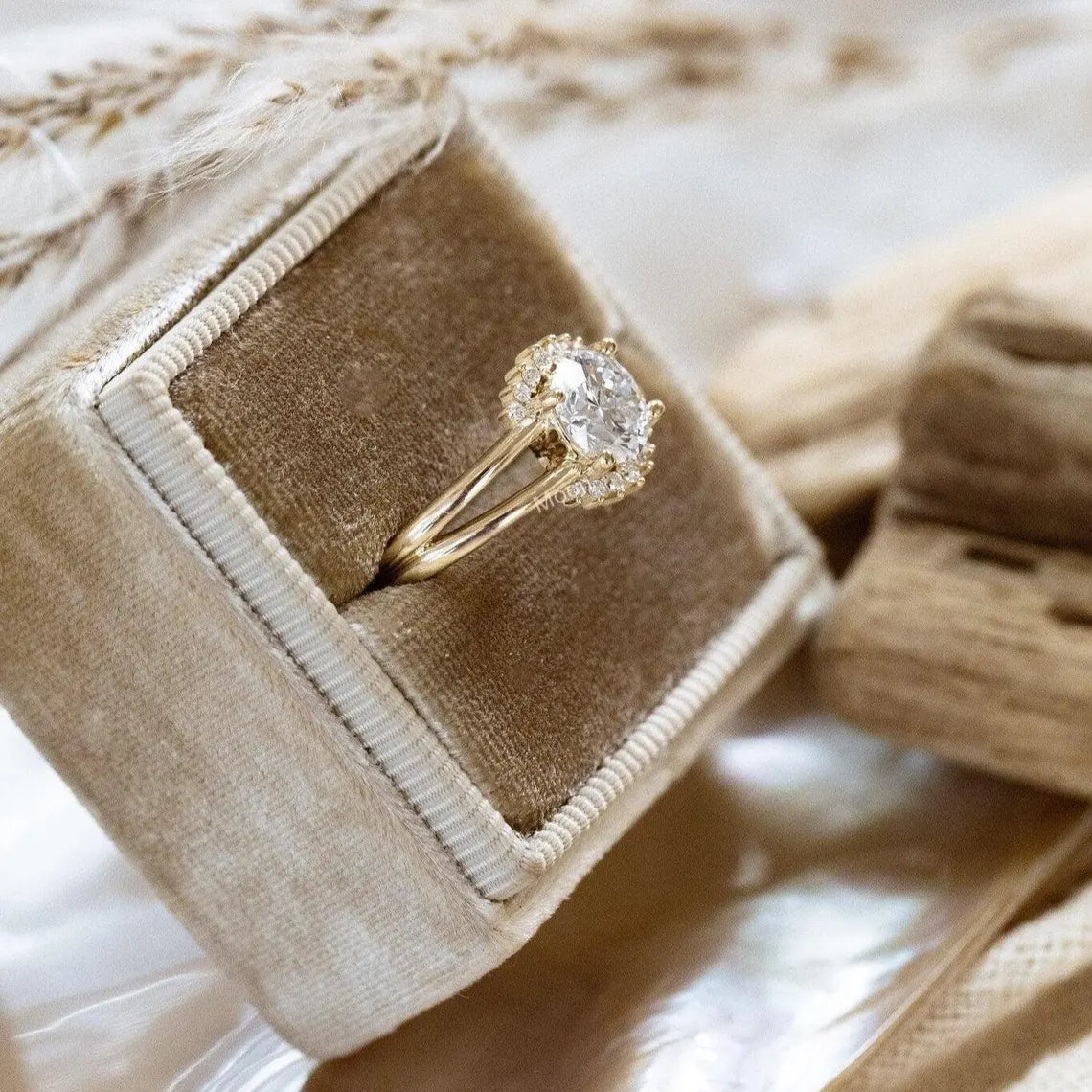 1.5Ct Round Cut Moissanite Engagement Ring