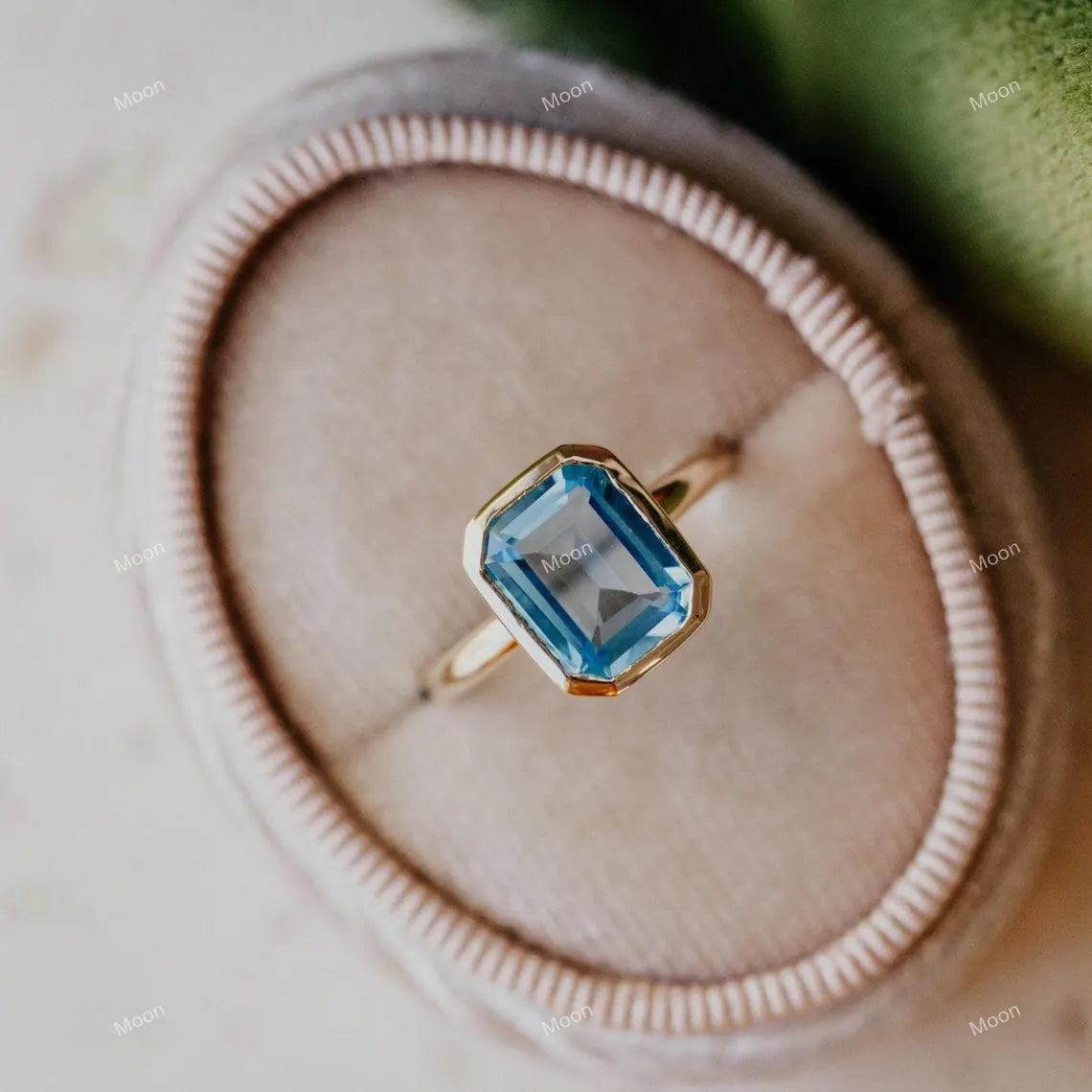 Swiss Blue Topaz Engagement Ring
