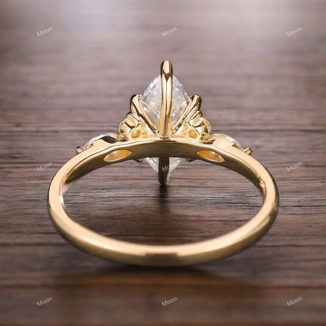 Vintage Marquise Cut Moissanite Engagement Ring