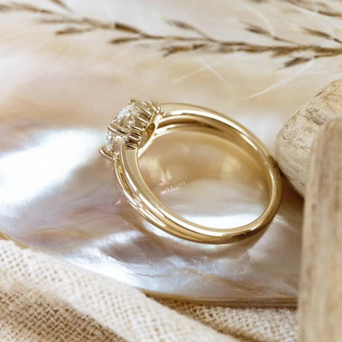 1.5Ct Round Cut Moissanite Engagement Ring