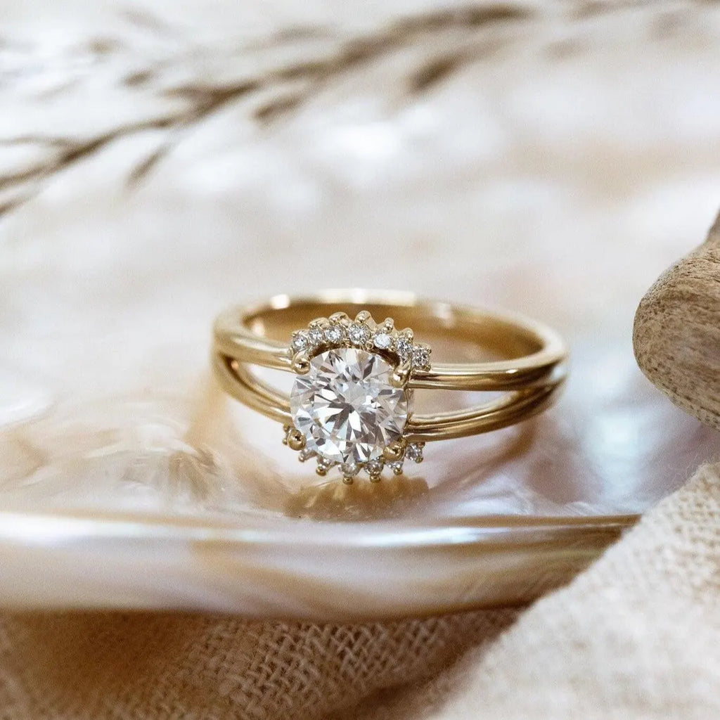 1.5Ct Round Cut Moissanite Engagement Ring