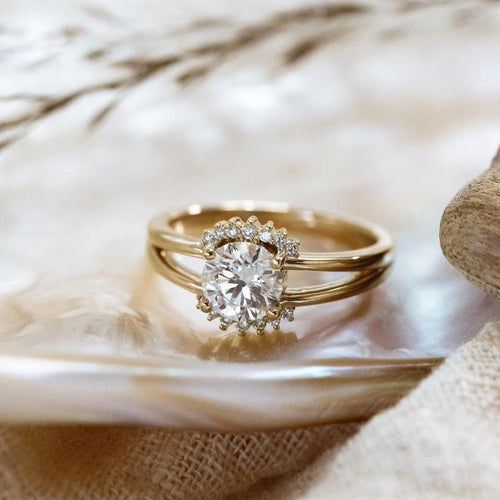 1.5Ct Round Cut Moissanite Engagement Ring