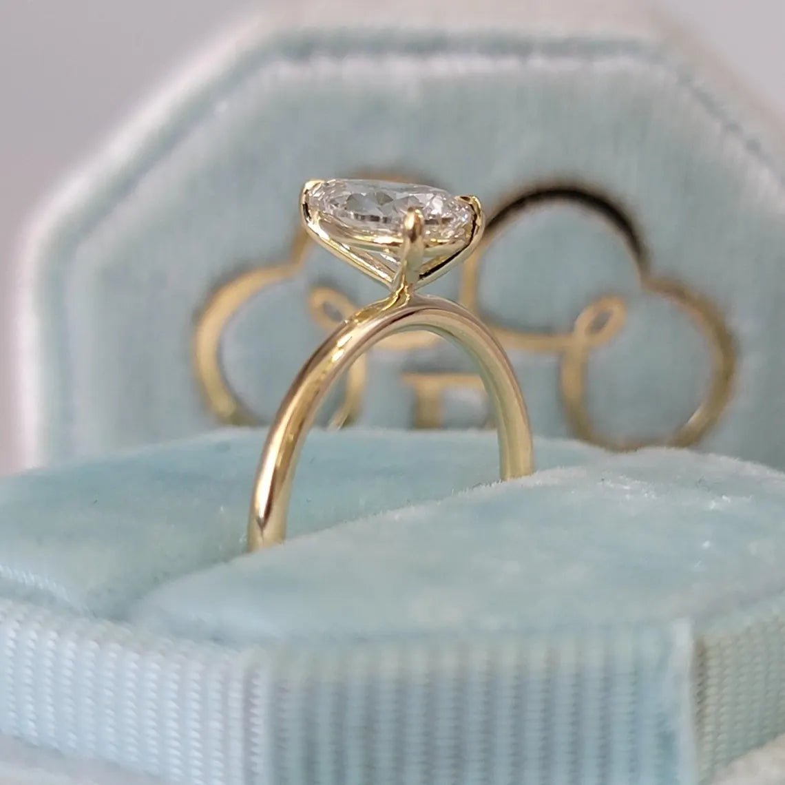 Pear Cut Solitaire Moissanite Engagement Ring