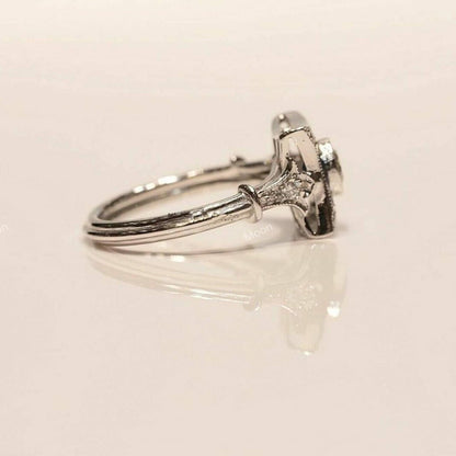 Old European Diamond Vintage Inspire Ring Side Angle