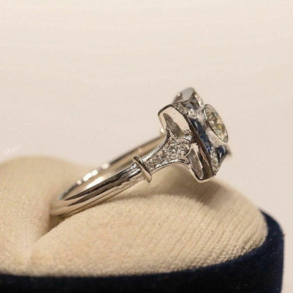 Old European Diamond Vintage Inspire Ring With Box