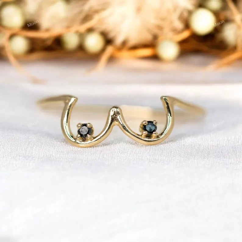 18k Lesbian ring for Pride Month Black