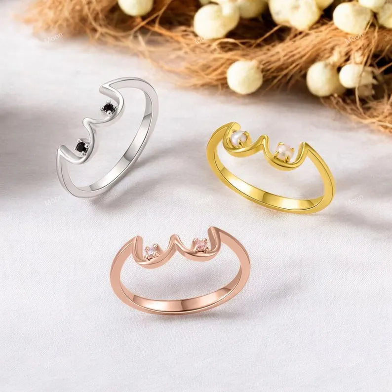 18k Lesbian ring for Pride Month With Three Colors