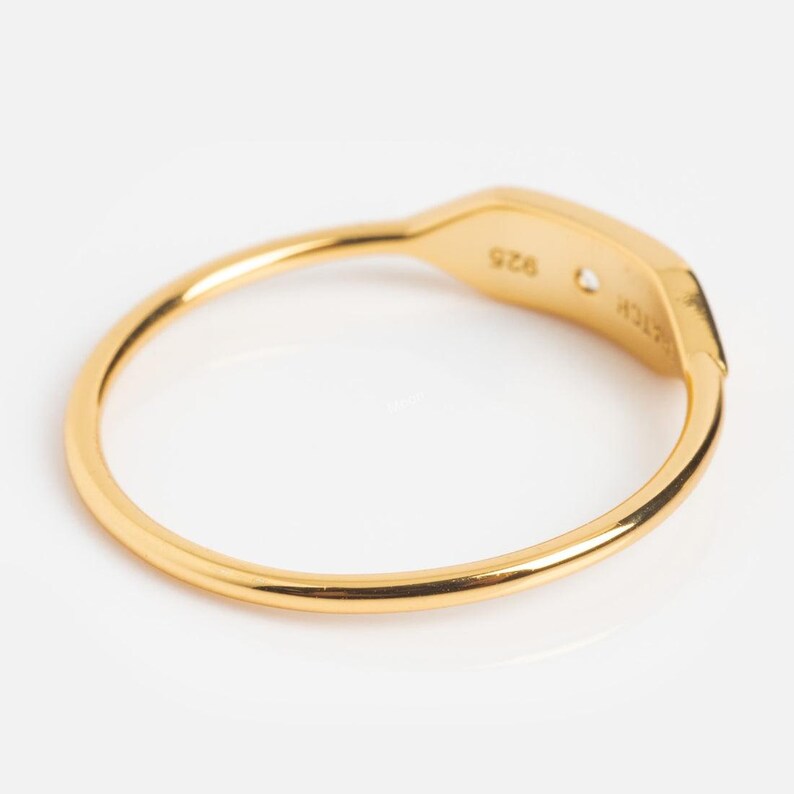 Single Birthstone Ring Back Side