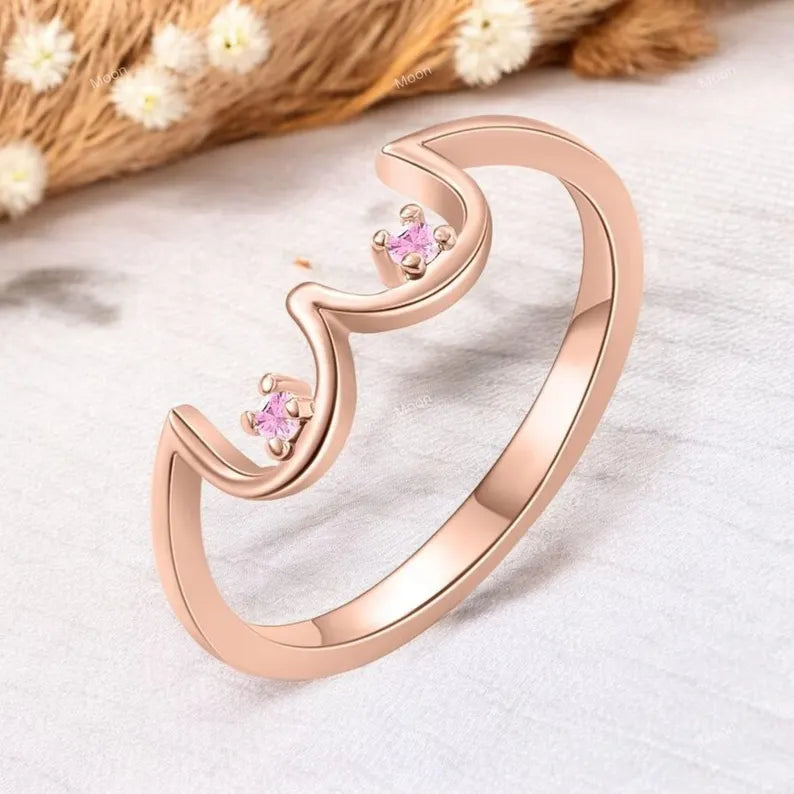 18k Lesbian ring for Pride Month Rose 