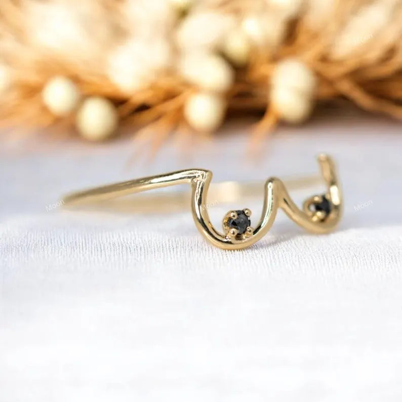 18k Lesbian ring for Pride Month Right Angle