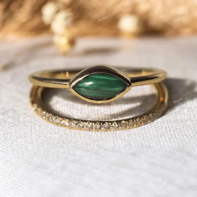 Natural Green Malachite Ring